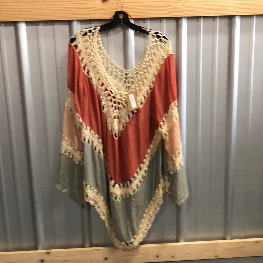 Multi colored crochet top